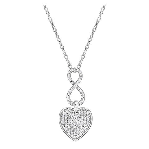 .25 ct. t.w. Diamond Heart Infinity Pendant Necklace in Sterling Silver
