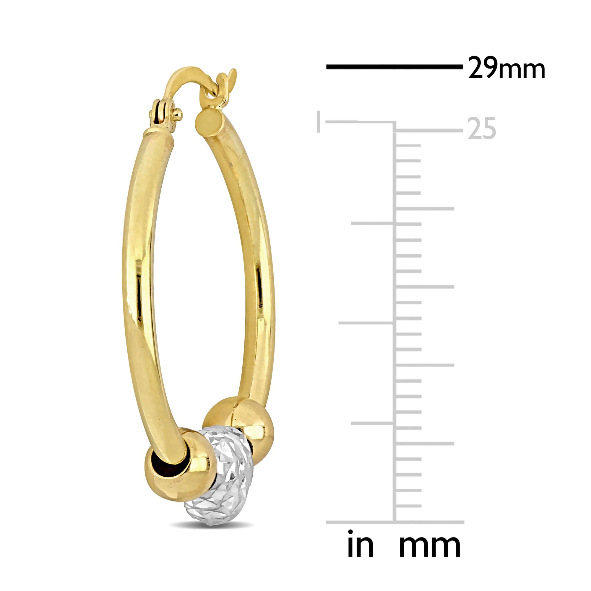 14k Yellow Gold 3 Diamond on sale Hearts Hoop Earrings