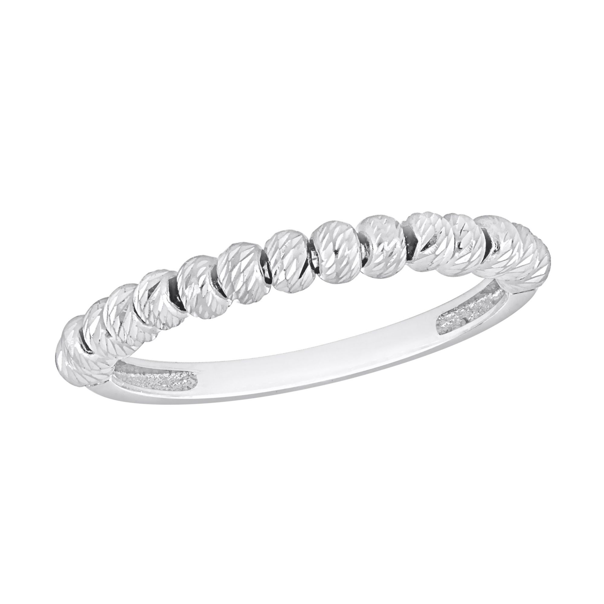 White gold beaded ring discount