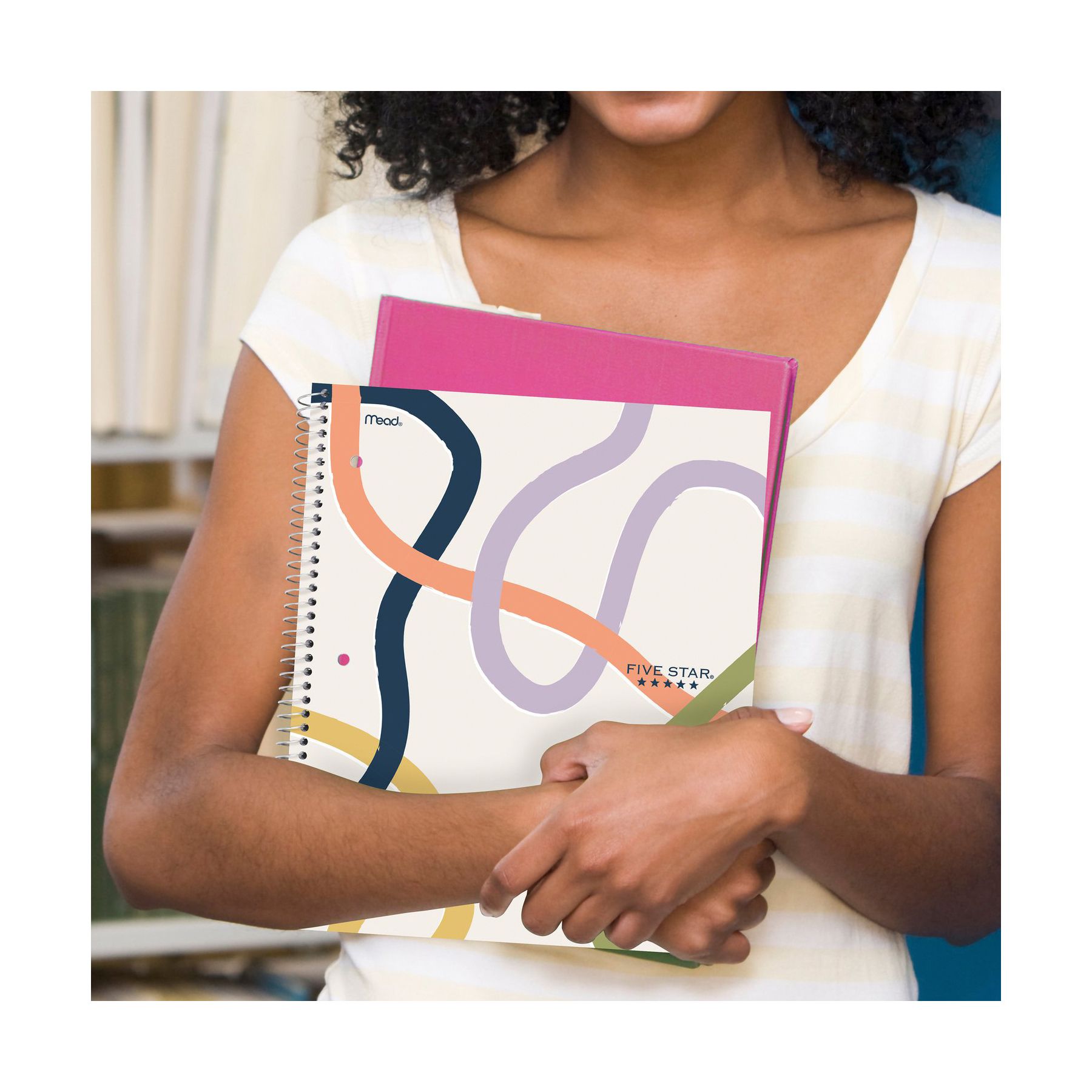 Five Star Wirebound College Ruled Notebook Plus Study App, 2 pk. - Simple Waves