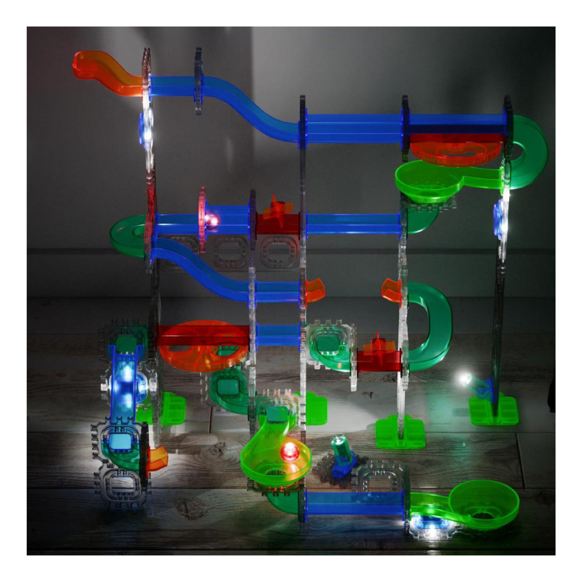 Discovery MINDBLOWN Glow Roll Marble Run Light Up Construction Set BJ s Wholesale Club