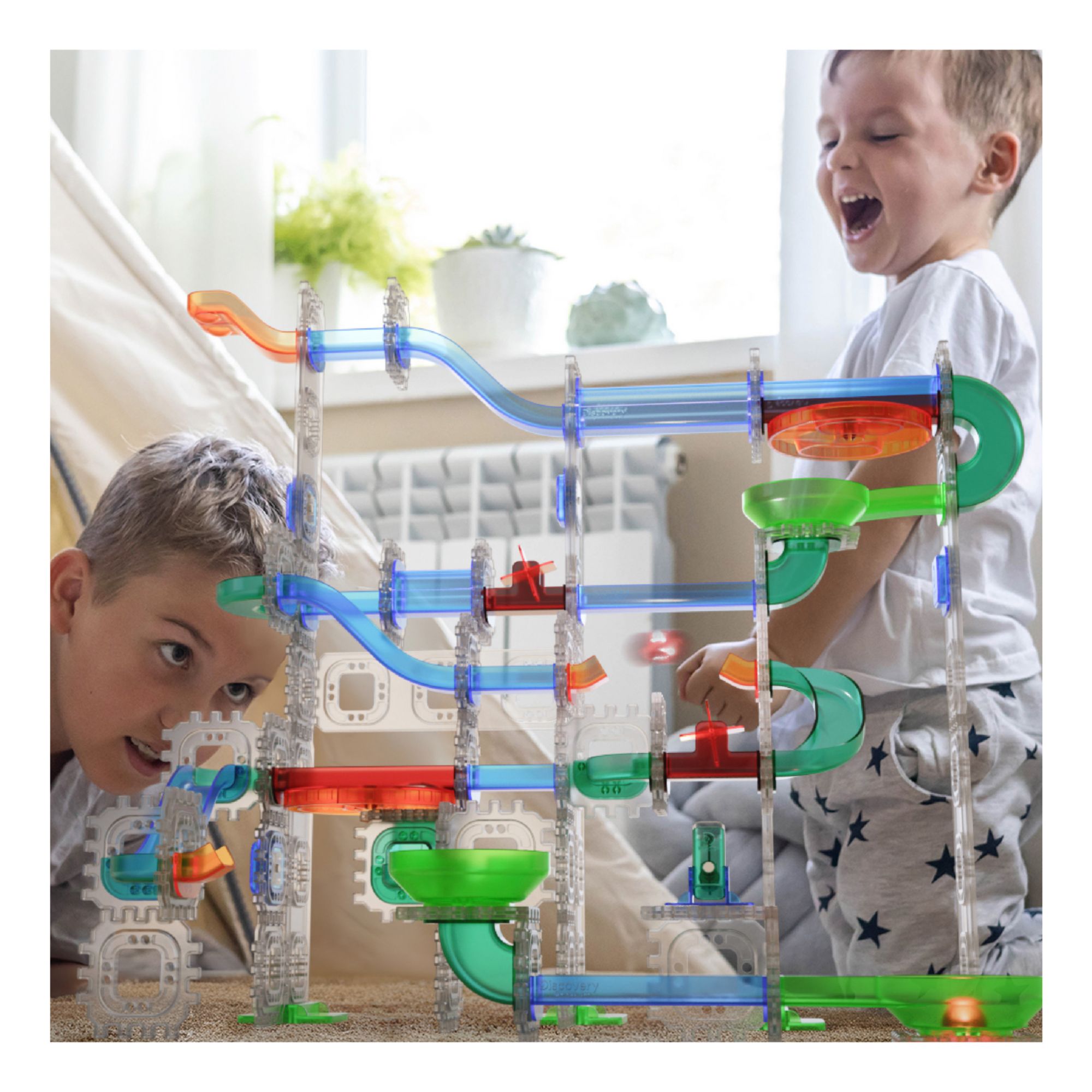 Discovery MINDBLOWN Glow Roll Marble Run Light Up Construction Set BJ s Wholesale Club