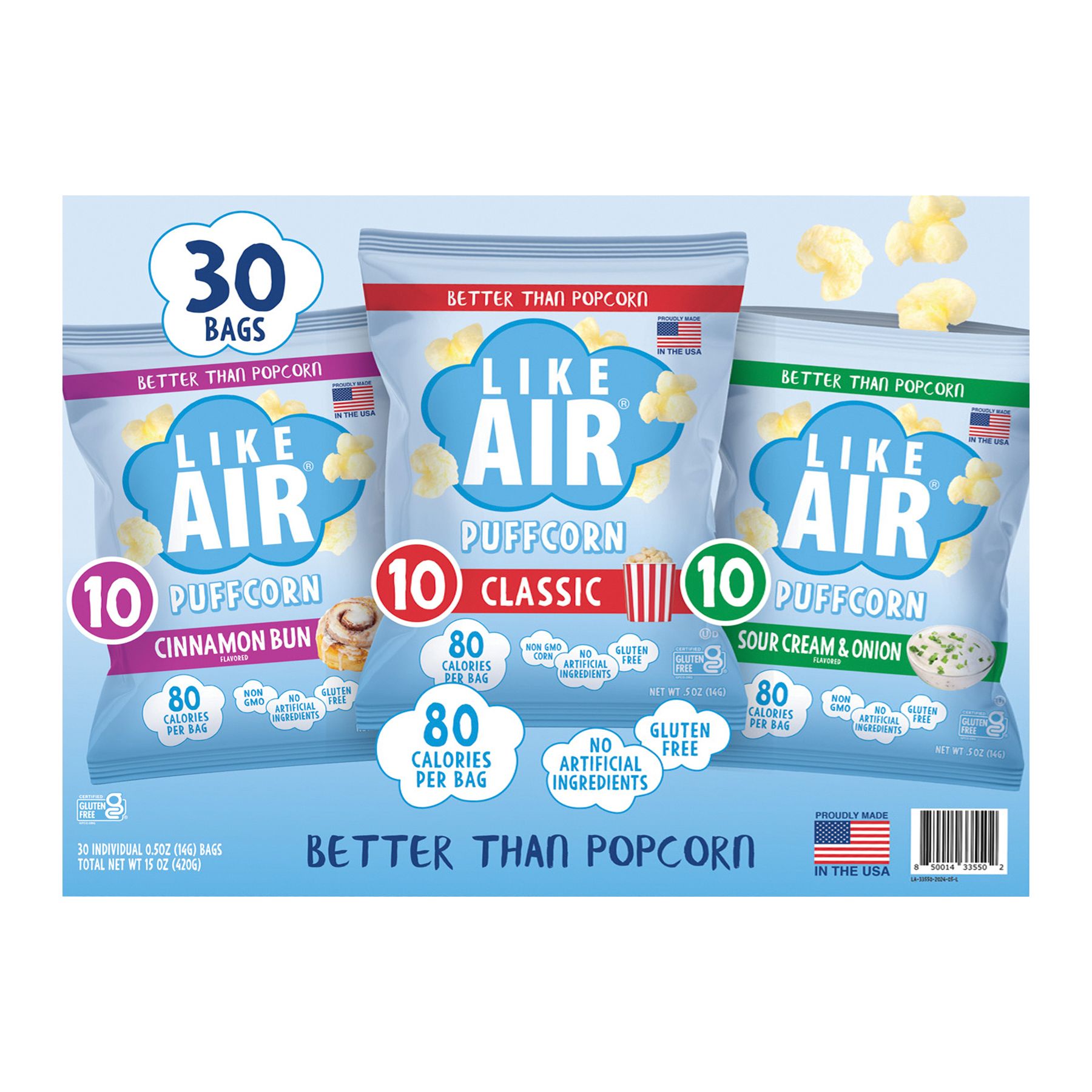 Like Air Puff Corn Variety Pack, 30 ct./0.5 oz. | BJ's Wholesale Club