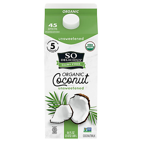So Delicious Dairy-Free Organic Unsweetened Coconut Milk, 64 fl. oz.