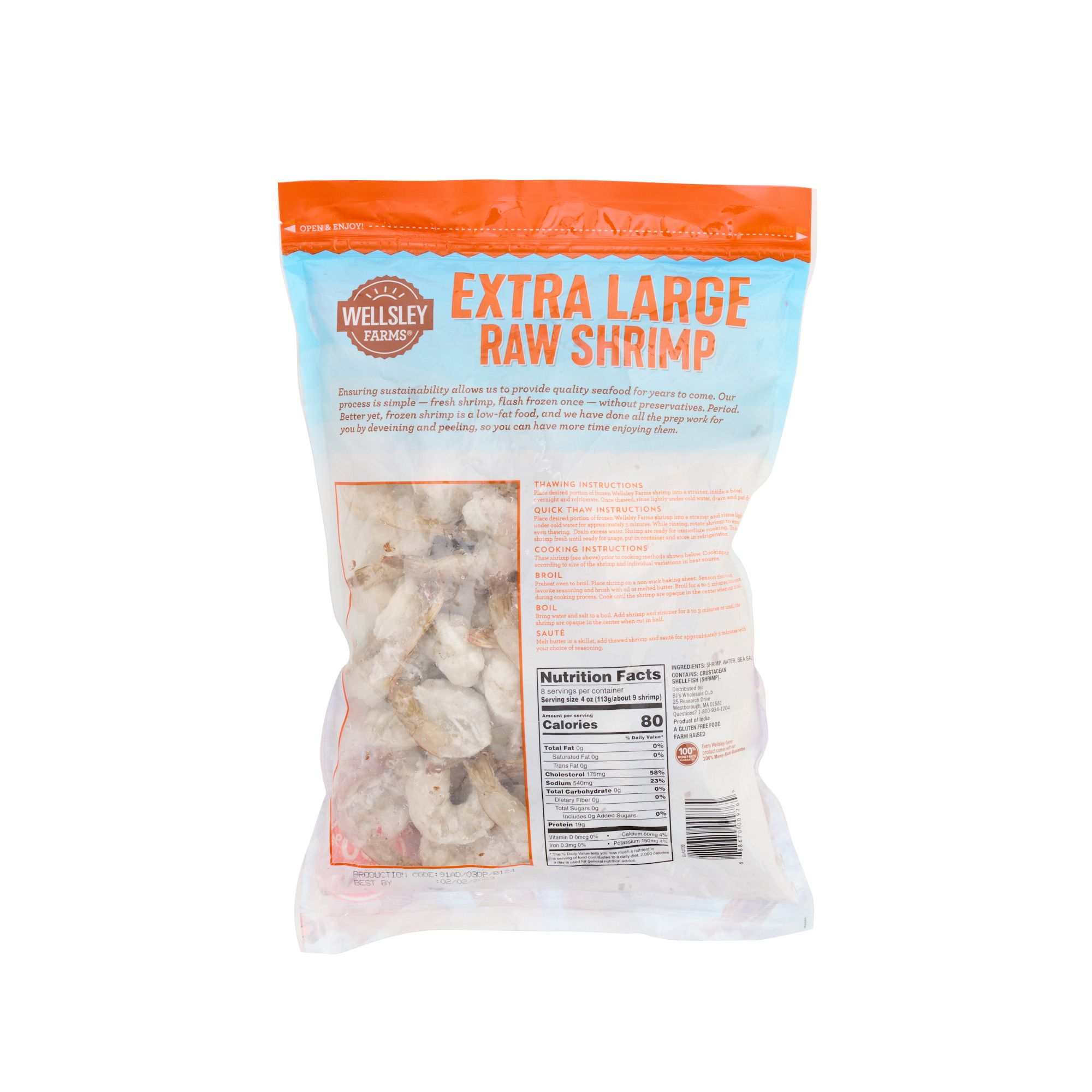 Wellsley Farms Extra Large Uncooked Shrimp, 2 lbs. | BJ's Wholesale Club