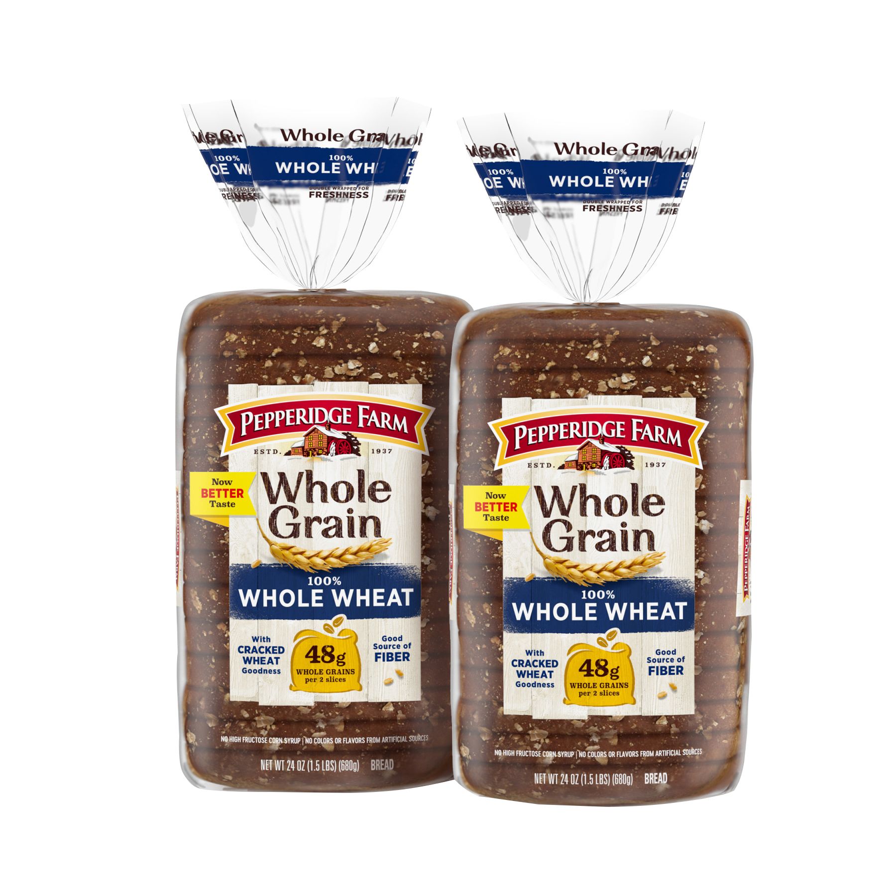 Pepperidge Farm Whole Grain 100 Whole Wheat Bread 2 Ct Bjs Wholesale Club