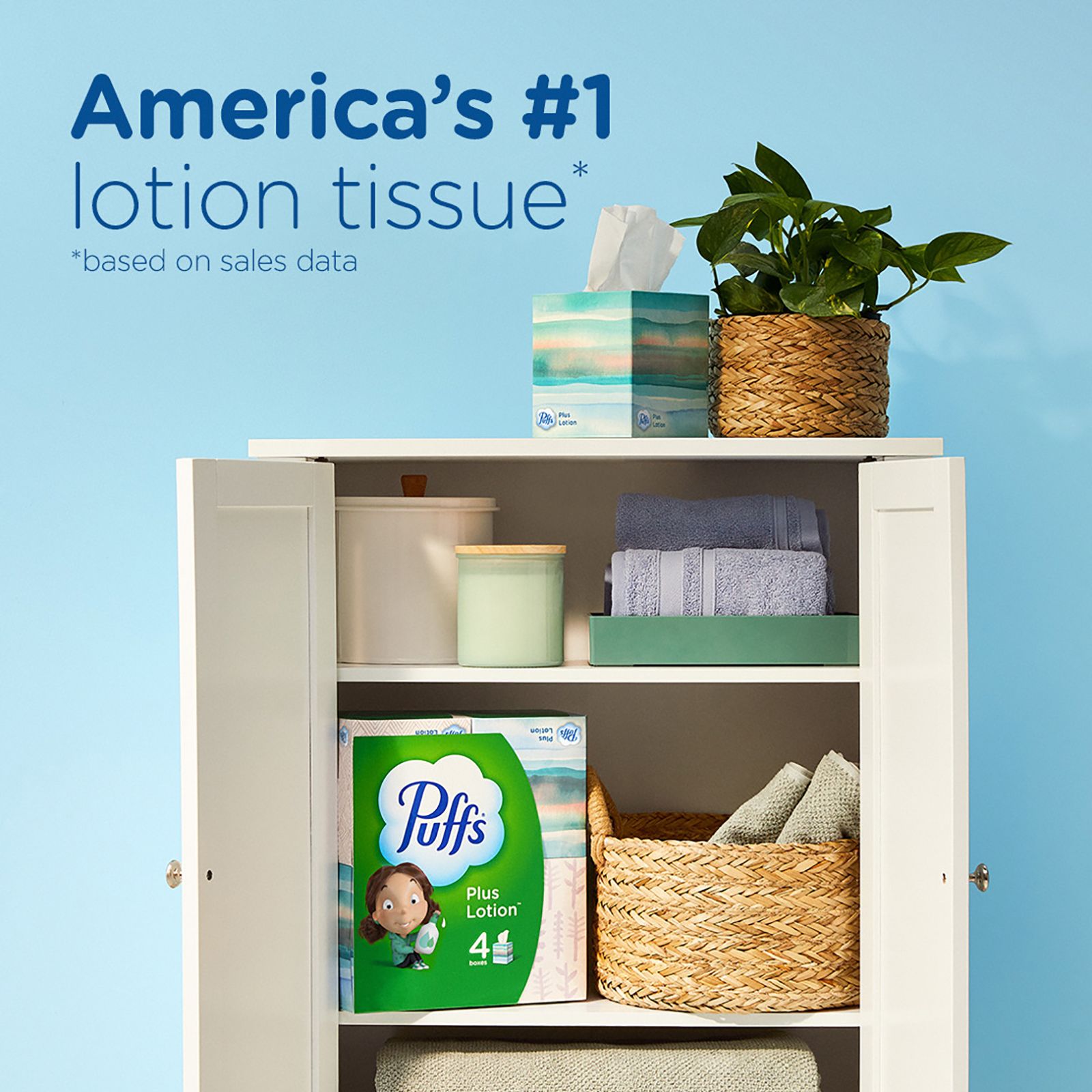 Puffs Plus Lotion Facial Tissue, 2-Ply - 6 - 124 tissue box [744 tissues]