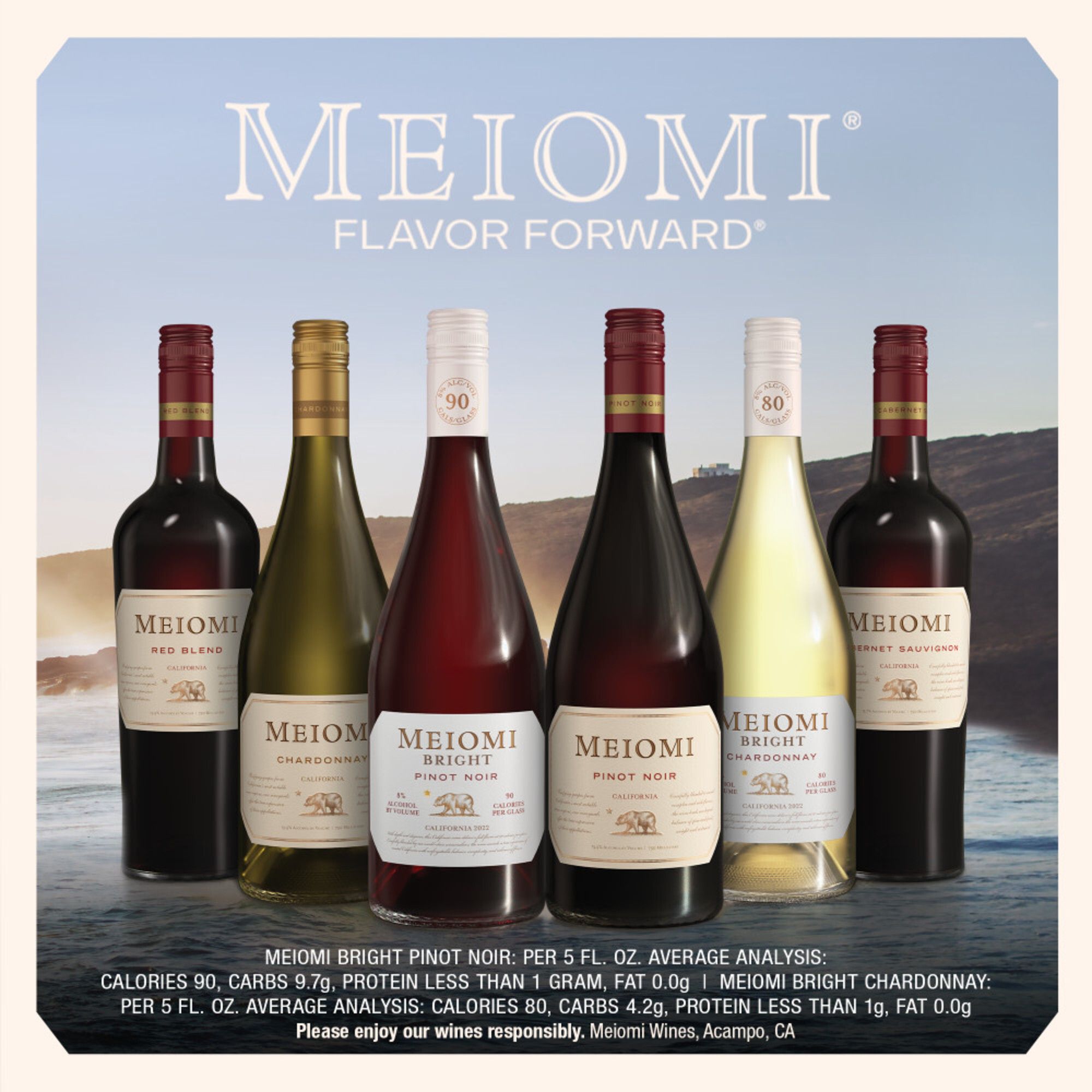 Meiomi Bright Pinot Noir California Red Wine, 750ml