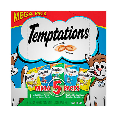 Whiskas Temptations Cat Treats Mega Pack, 5 ct./6.3 oz.