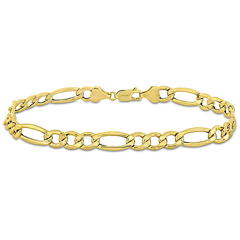 Men's Figaro Chain Bracelet in 10k Yellow Gold