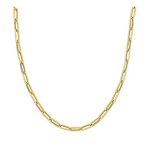 Men's Oval Link Necklace in 14k Yellow Gold