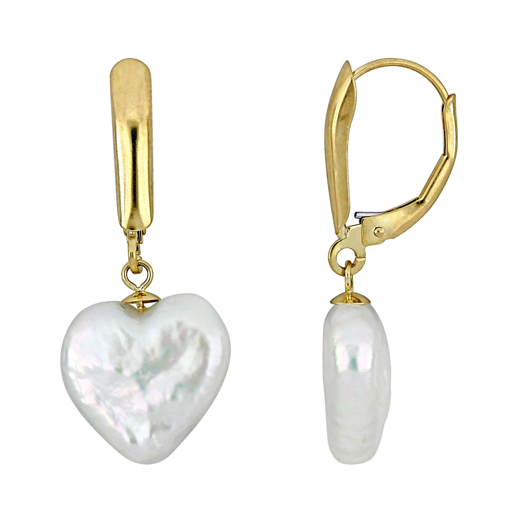 Figure Eight Dangle Earrings with Cultured Freshwater Pearl Drop Figure Eight Dangle Earrings with Cultured Freshwater Pearl Drop