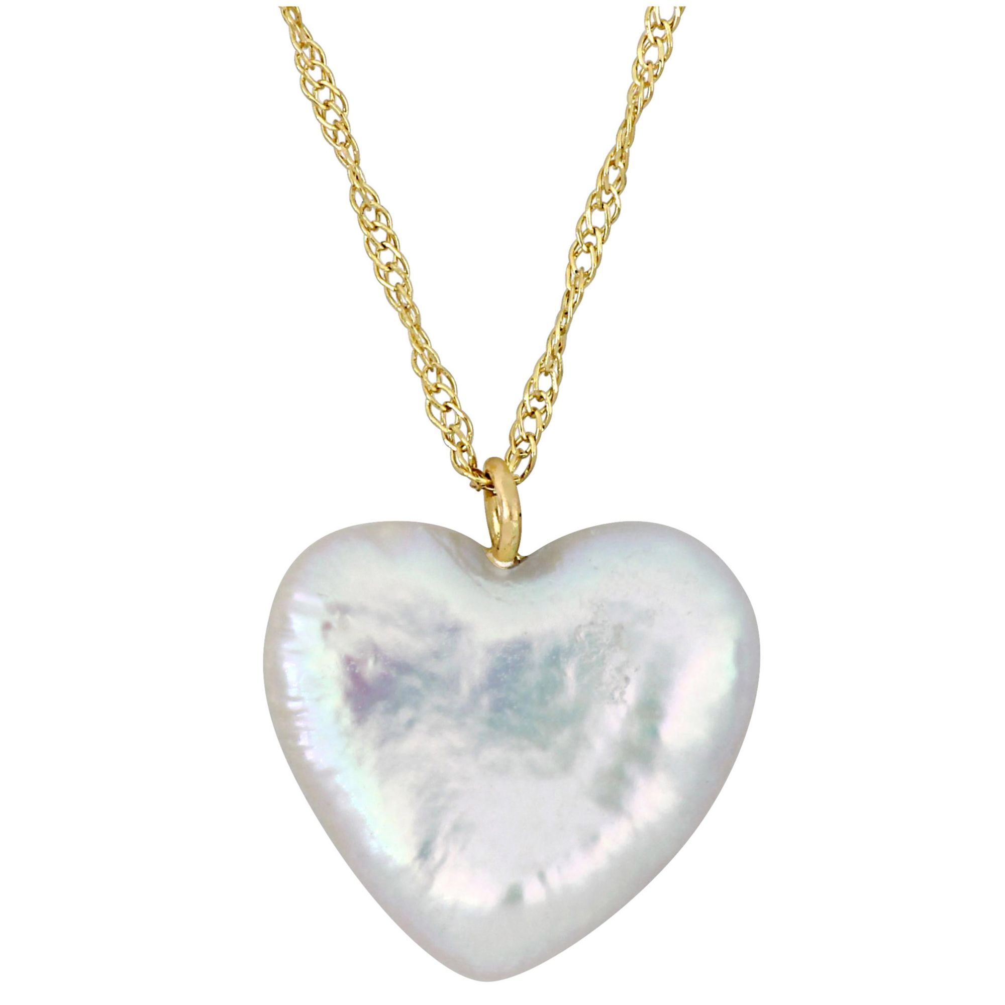 White Cultured Freshwater Pearl Heart Pendant Necklace Sterling Silver - Made in the USA White Cultured Freshwater Pearl Heart Pendant Necklace Sterling Silver - Made in the USA