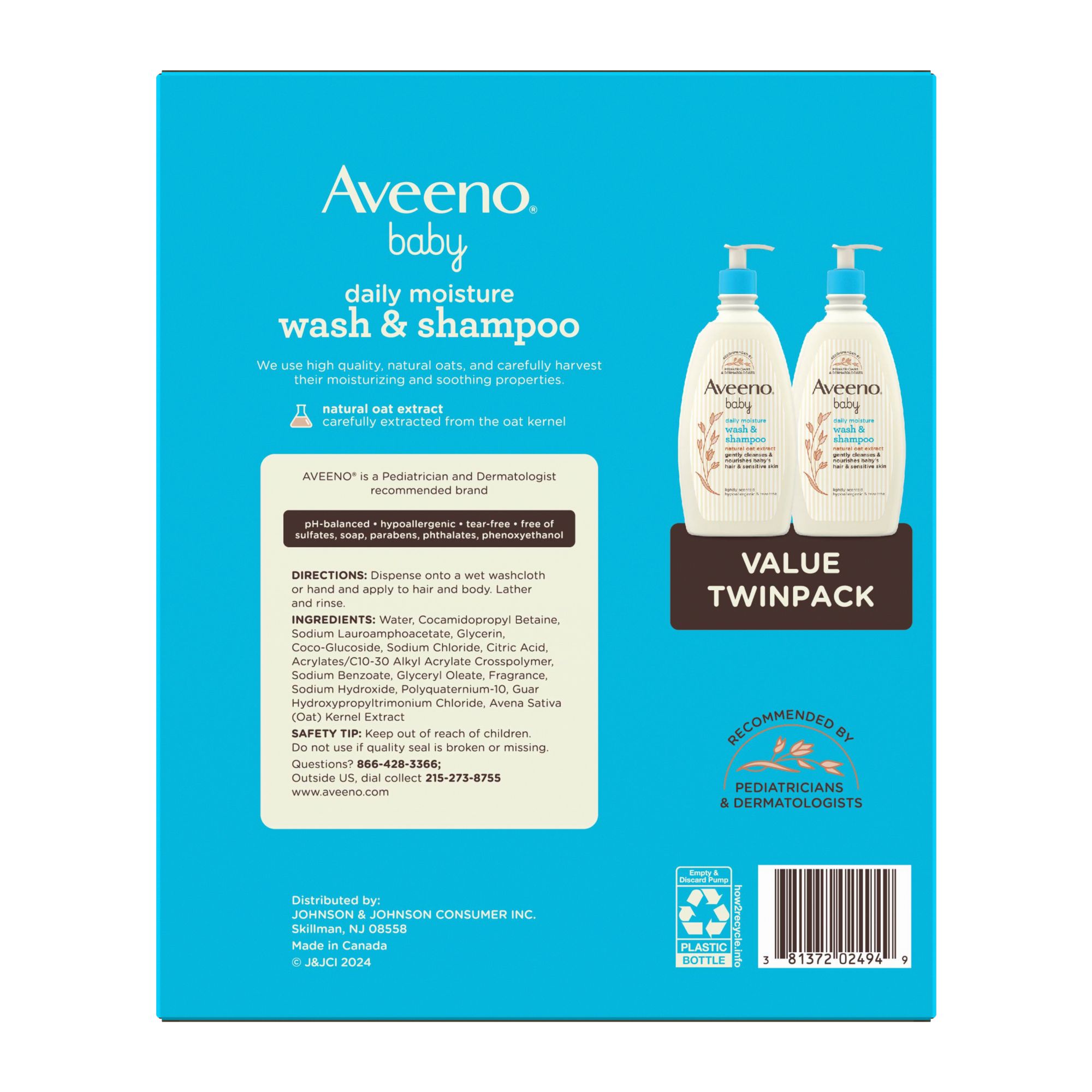 Aveeno baby wash fashion and shampoo 18 oz