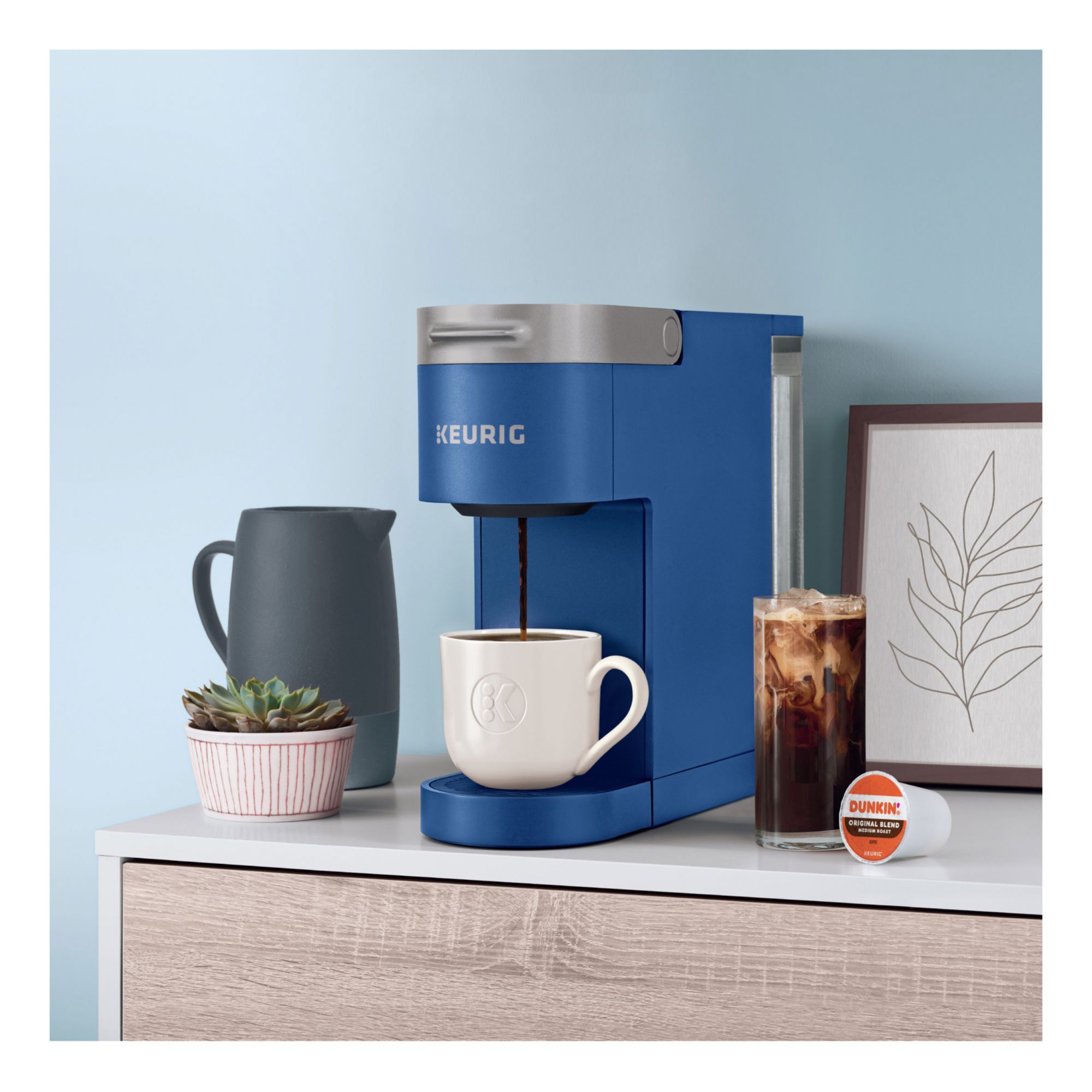 Keurig K Slim + top Iced Coffee Maker - Alpine Blue