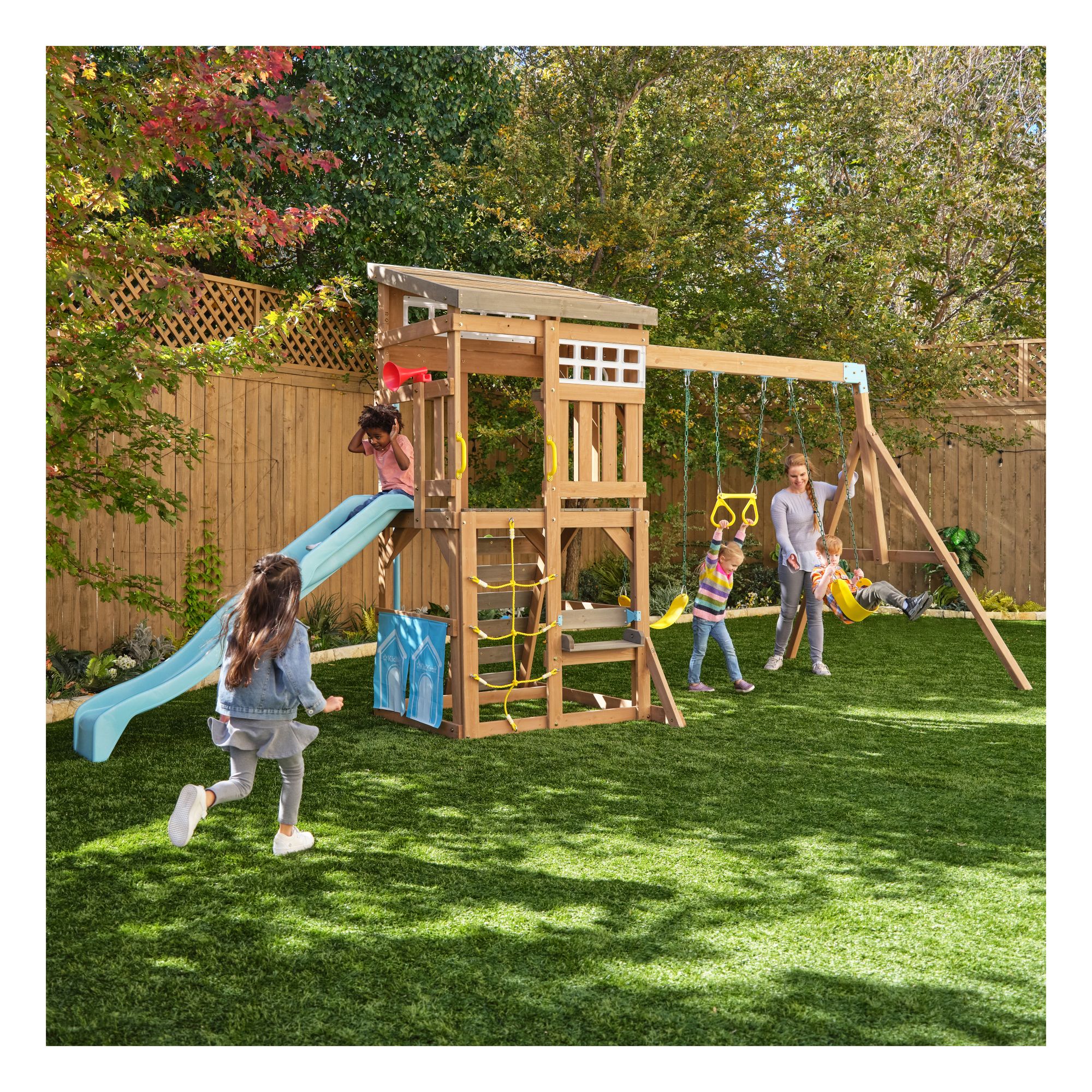 KidKraft Modern Outdoor Swing Set Playset