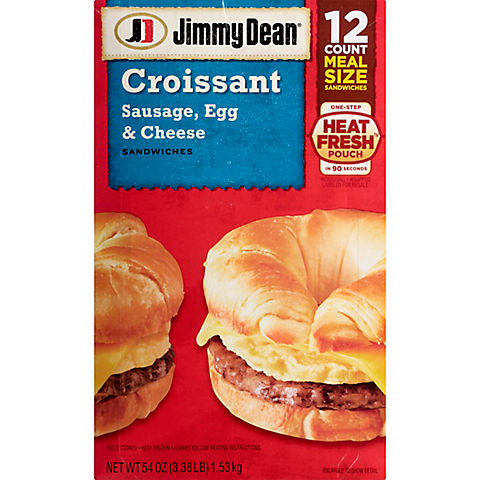 Jimmy Dean Frozen Sausage, Egg & Cheese Croissant Sandwiches, 12 ct.