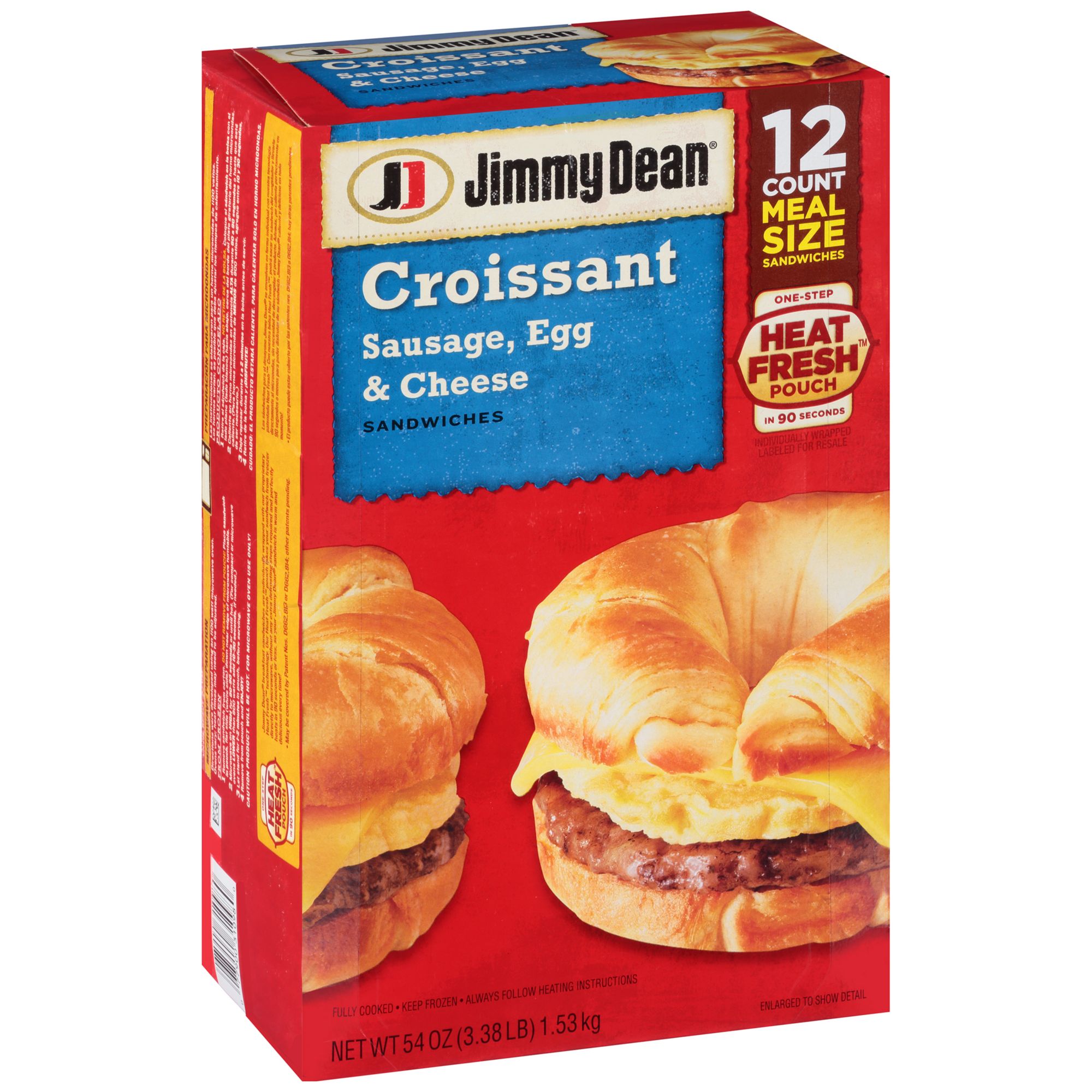 Reds Sausage, Egg & Cheese Breakfast Sandwich, Frozen, 4.31 oz, 4 Ct Box