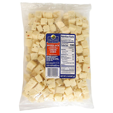 Great Lakes Pepper Jack Cheese Cubes, 2 lbs.