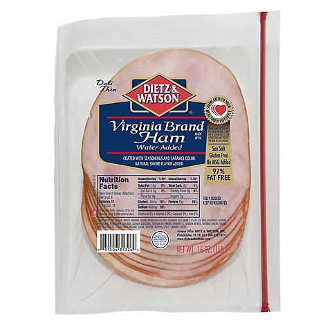 Dietz & Watson Pre-Sliced Virginia Brand Ham, 16 oz.