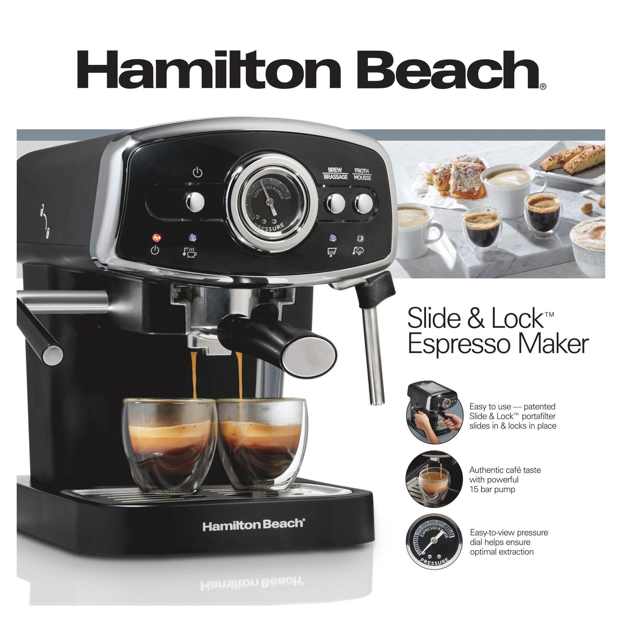 Hamilton Beach Retro Slide Lock Espresso Maker BJ s Wholesale Club