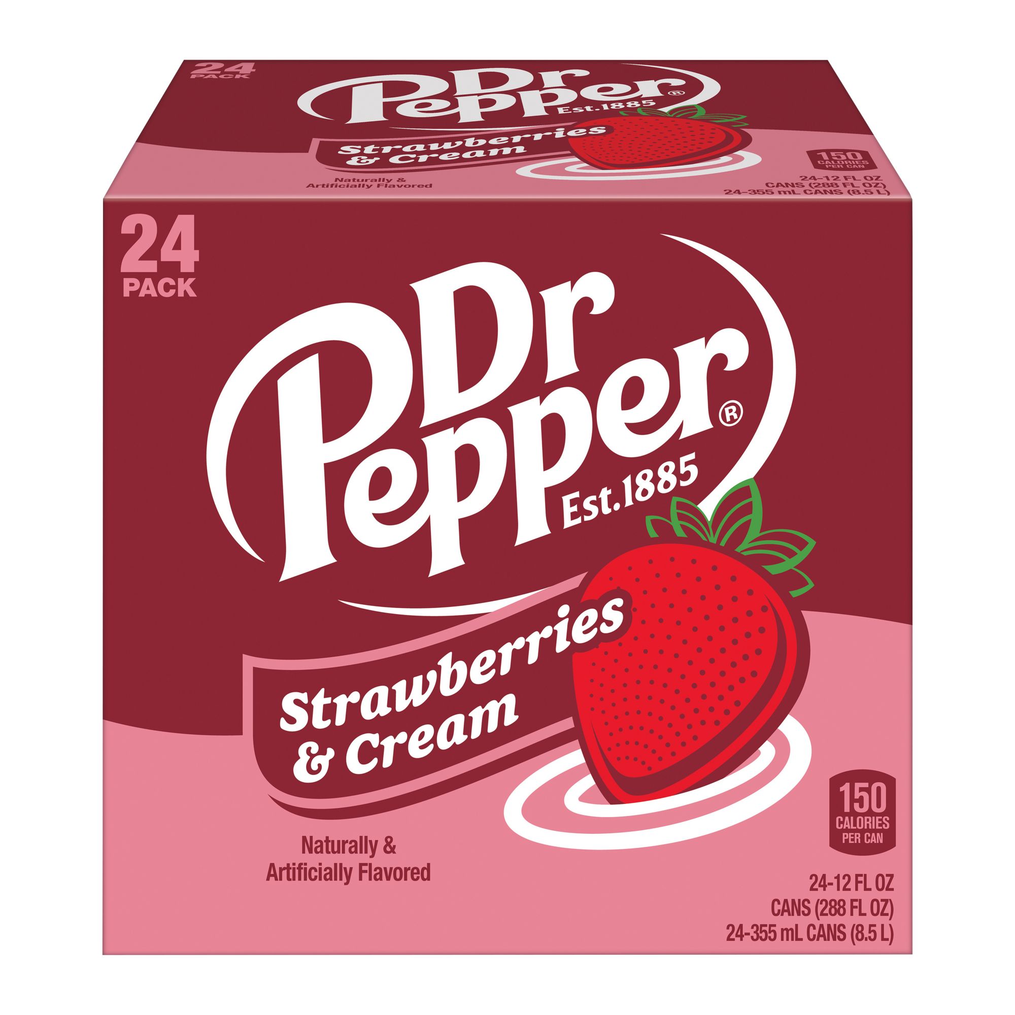 Dr Pepper Strawberries And Cream Soda, Cans, 24 pk./12 fl Dr Pepper Strawberries And Cream Soda, Cans, 24 pk./12 fl