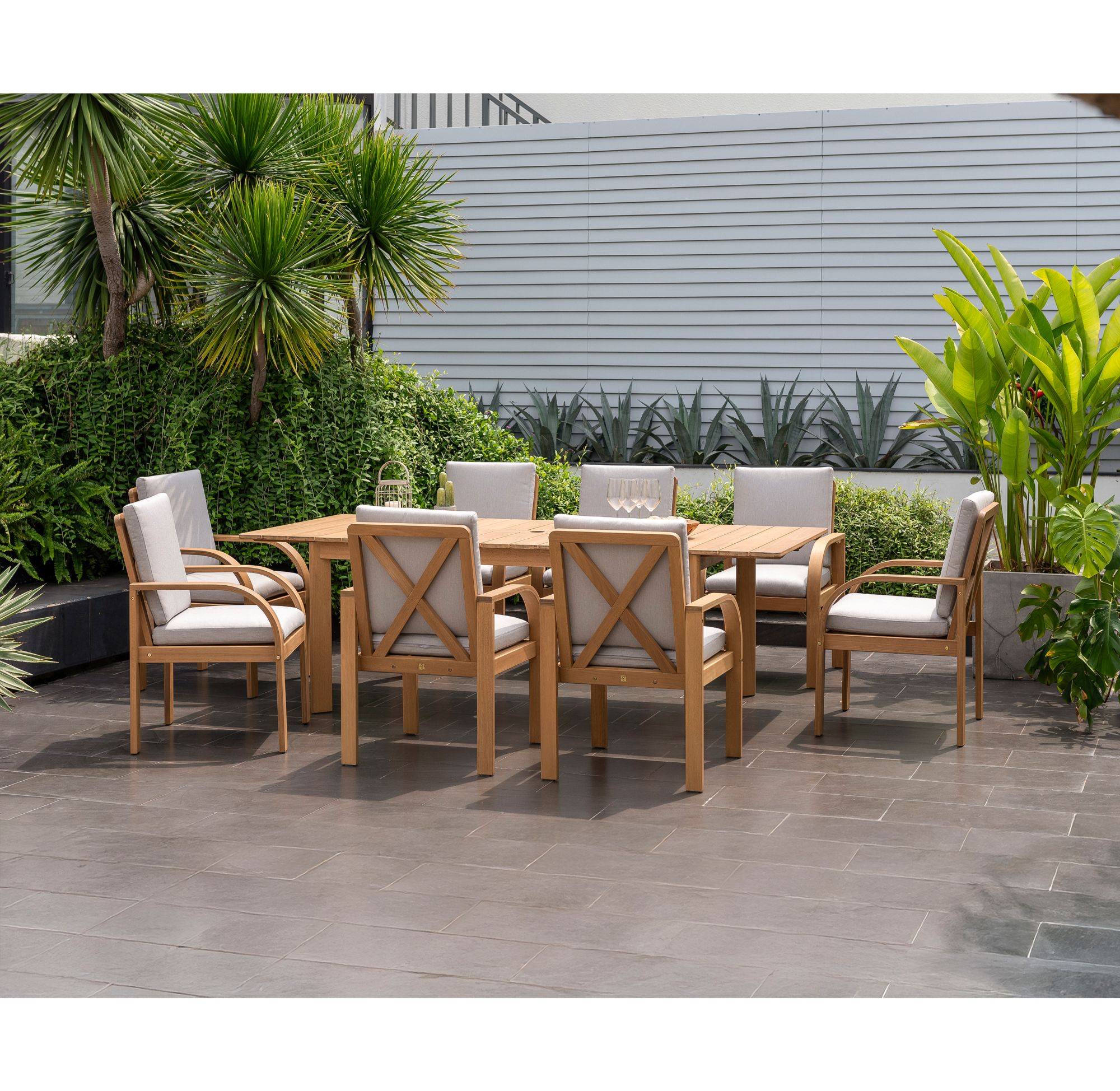 Amazonia Brooke 9-Pc. Outdoor Dining Set with Leaf Table