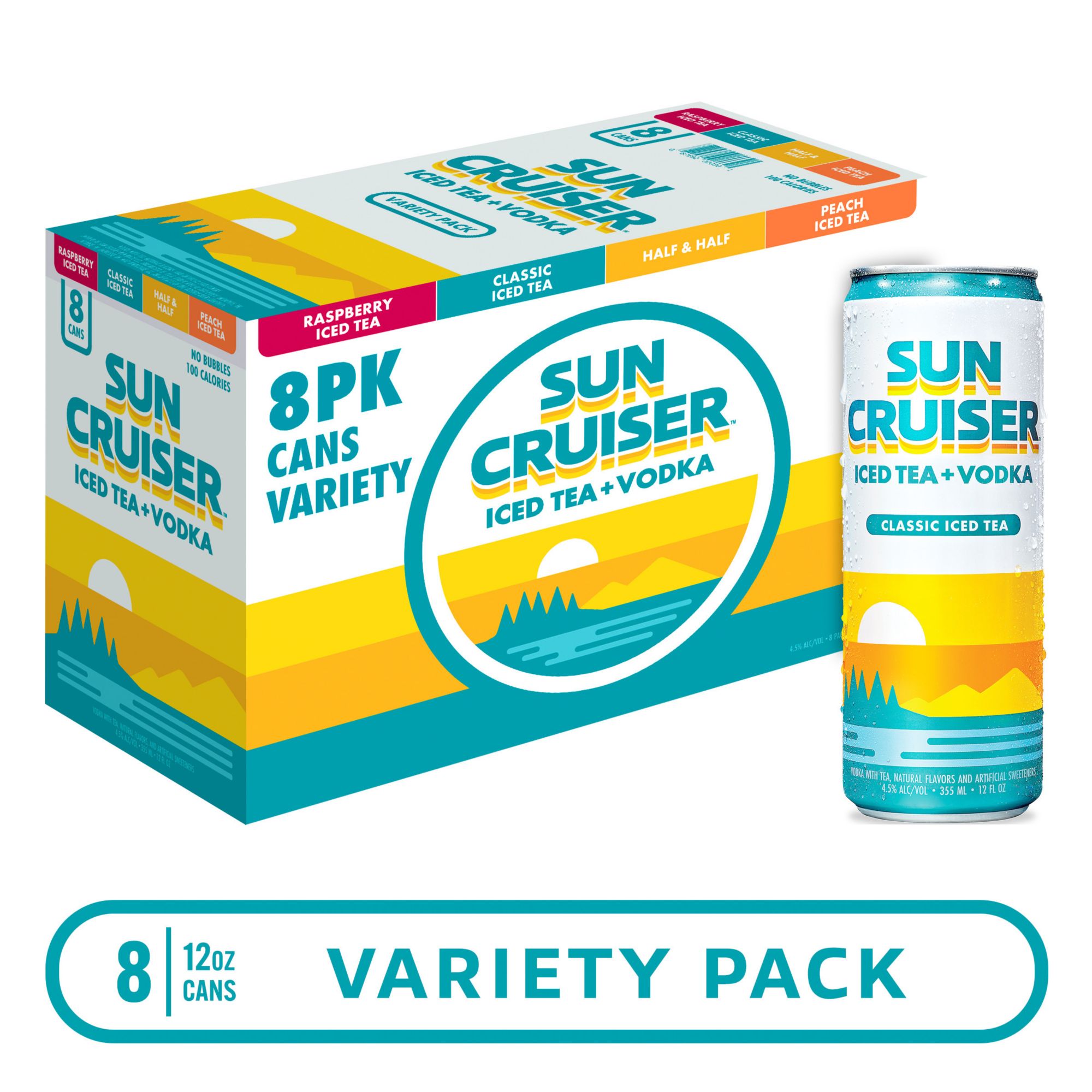 Sun Cruiser Iced Tea Vodka Variety Pack, 4.5% ABV, Cans, 8 pk./12 fl. oz.