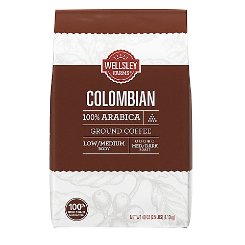 Wellsley Farms Colombian Ground Coffee, 40 oz.