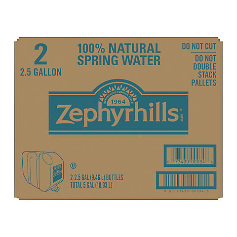 Zephyrhills Brand 100% Natural Spring Water, 2 pk./2.5 gal.