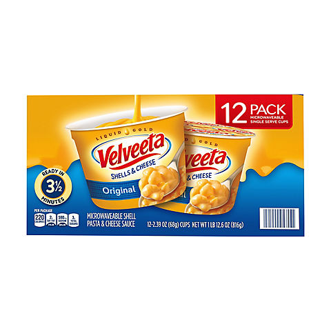Velveeta Shells & Cheese Original Microwavable Shell Pasta, 12 pk./2.39 oz.