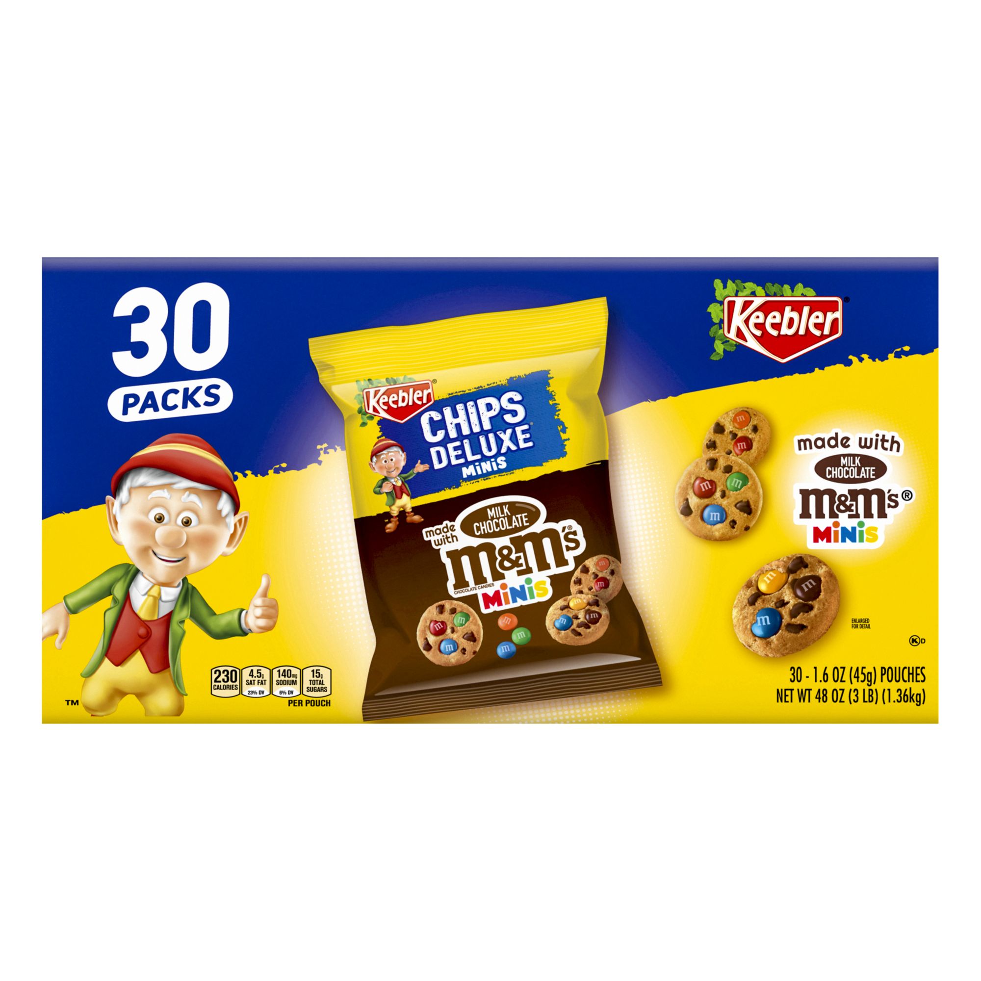 Keebler Chips Deluxe Rainbow Mini Cookies with M&Ms Minis, 12
