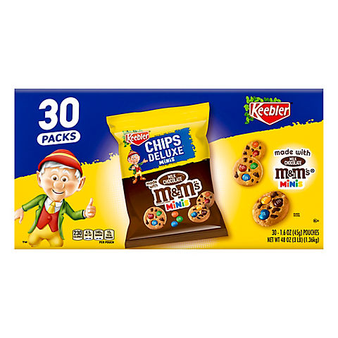 Keebler Chips Deluxe Chocolate Chip M&M Cookies, 30 ct.