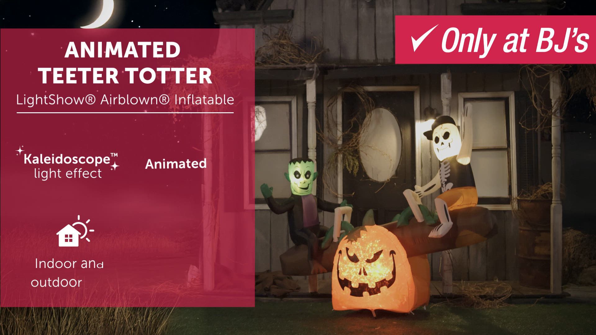 Gemmy Animated Halloween Inflatable Teeter Totter Scene with Sound