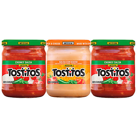 Frito-Lay Restaurant Style Salsa/Queso Dip, 3 pk./15.5 oz. - Assorted