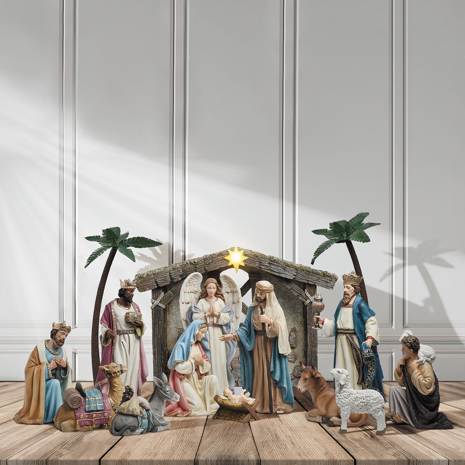 Berkley Jensen Nativity, Set of 16, 12"