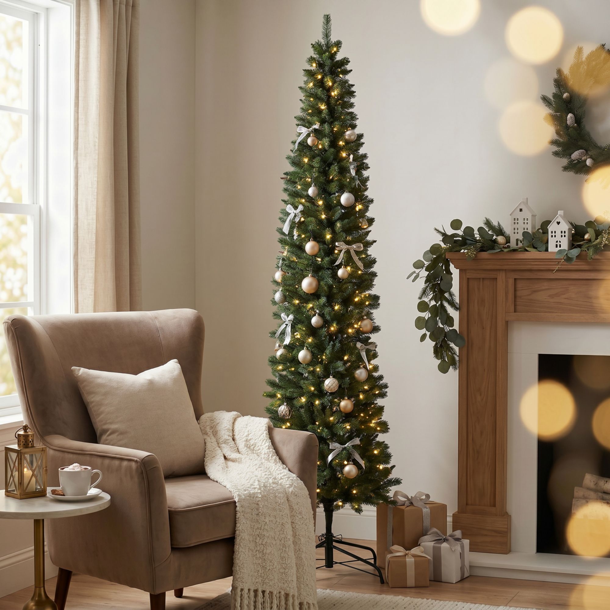 Berkley Jensen LED 7' Fairbanks Pencil Slim Tree