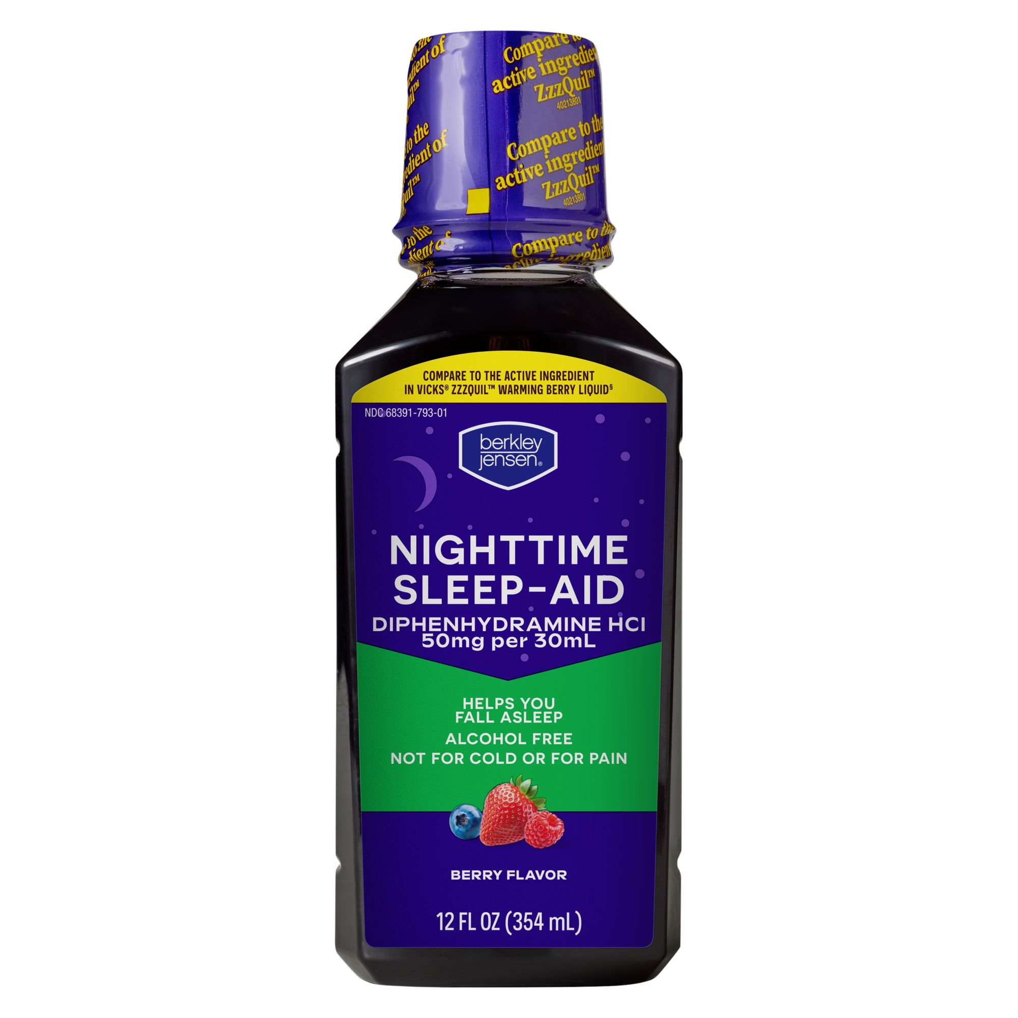 Berkley Jensen Night Time Sleep Aid Diphenhydramine HCl 50mg Liquid, 3 pk./12 fl. oz.