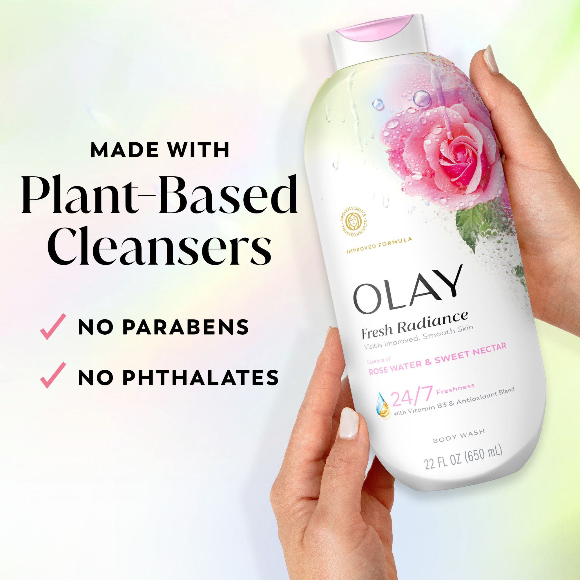 Olay Fresh Radiance Body Wash, Essence of Birch Water & Lavender, Rose Water & Sweet Nectar, 35 fl. oz.