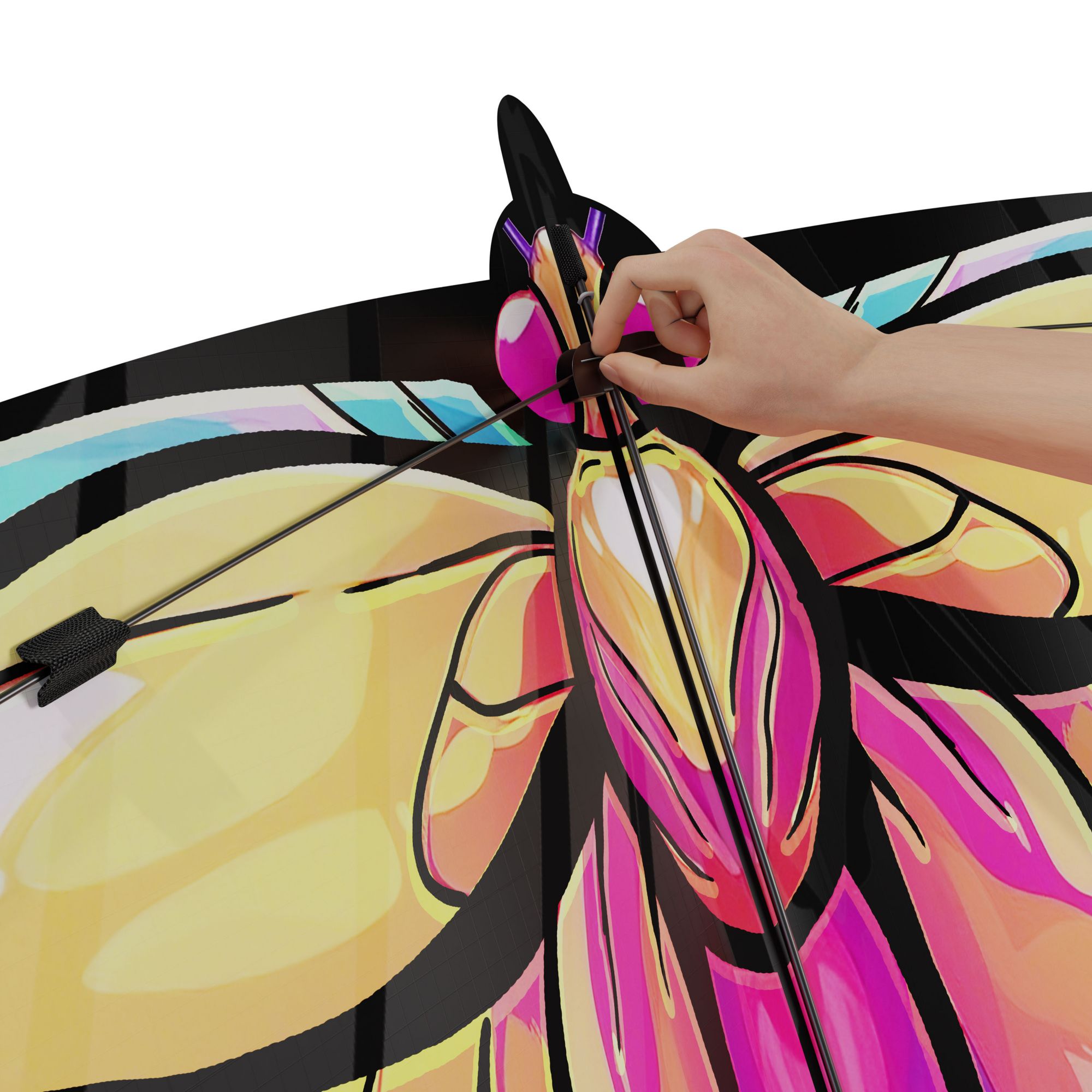 Kite's Ready 2 Fly - Super Size 3D Pop Up Nylon Kite - Pink Butterfly