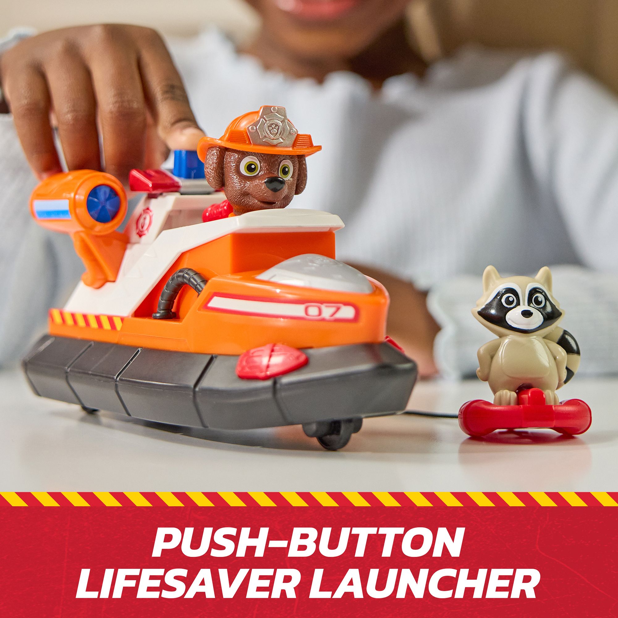 PAW Patrol Fire Rescue:  Rescue Fire Cruiser with Action Figure, Projectile Launcher, and Toy Truck - Zuma