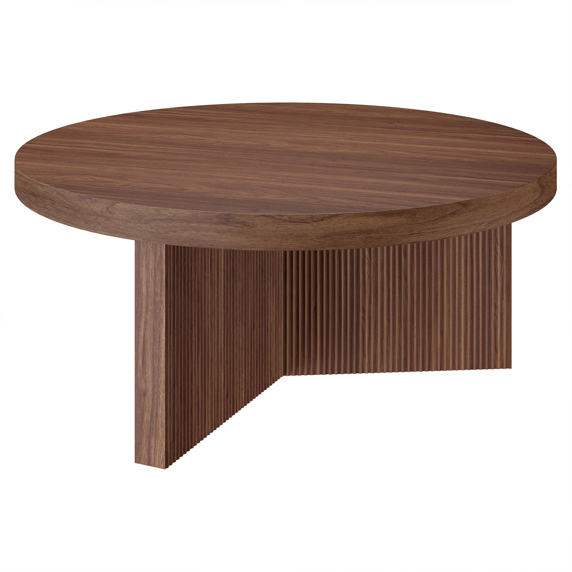 Holm 36" Wide Round Fluted Coffee Table (Select Color)