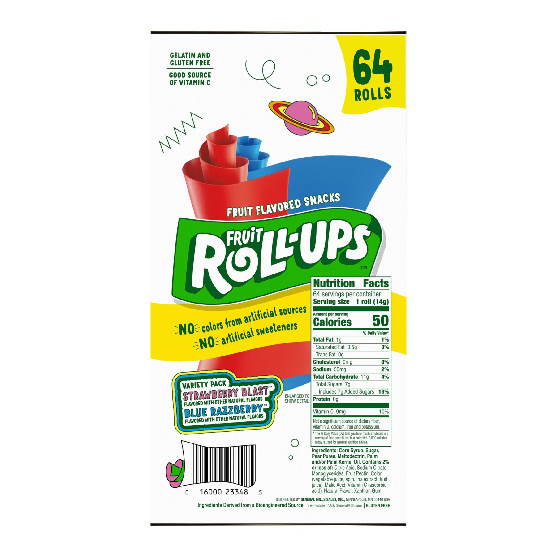 Fruit Roll-Ups Razzberry Fruit Flavored Snacks, 64 ct.