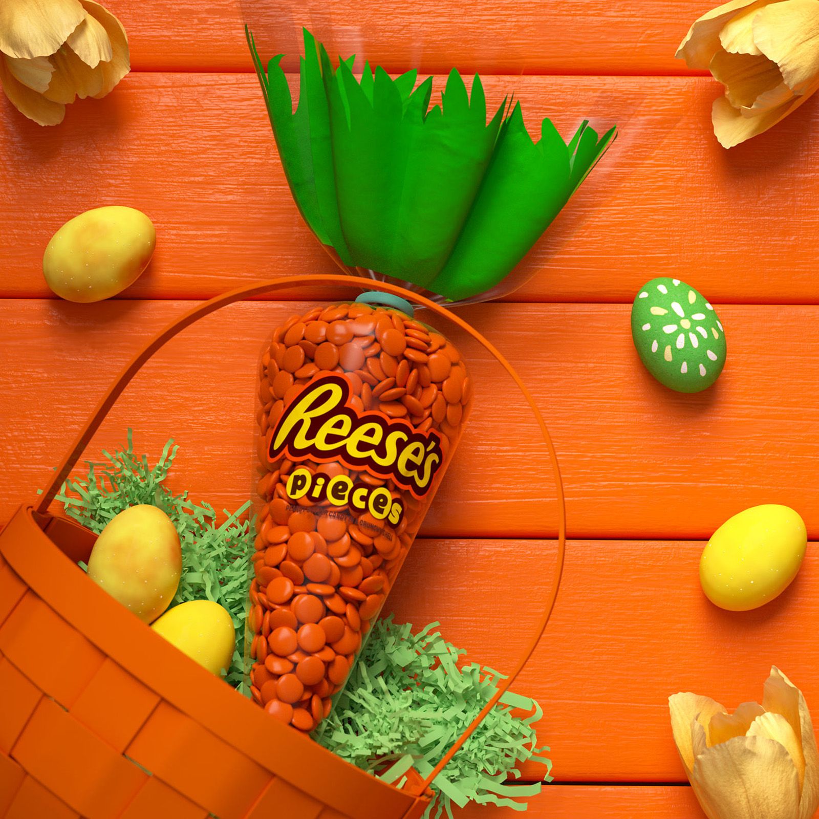 Reese's Pieces Peanut Butter In A Crunchy Shell, Easter Candy Gift Bag, 1 lb.