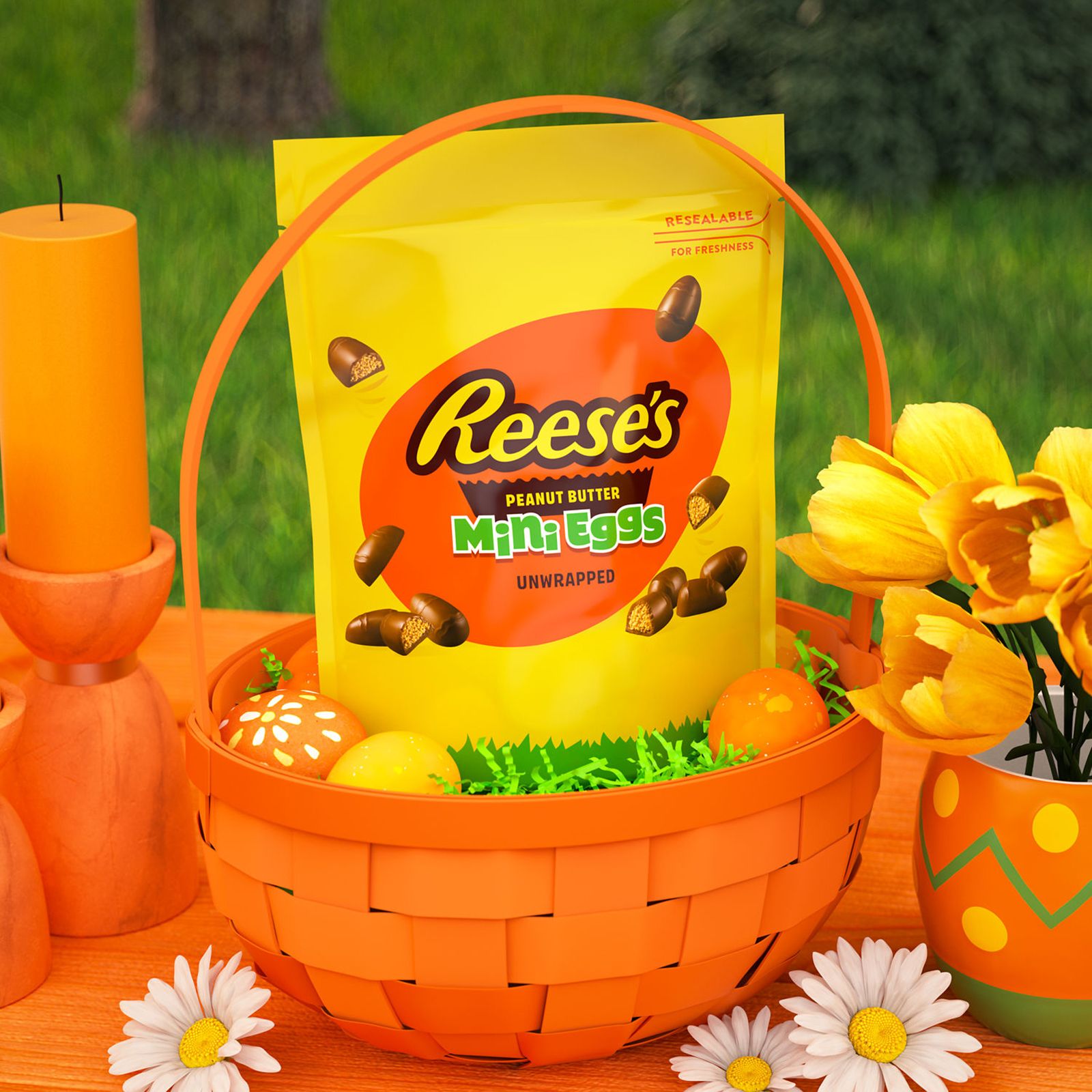 Reese's Unwrapped Chocolate Peanut Butter Creme Mini Eggs, Easter Candy Bag, 20 oz.