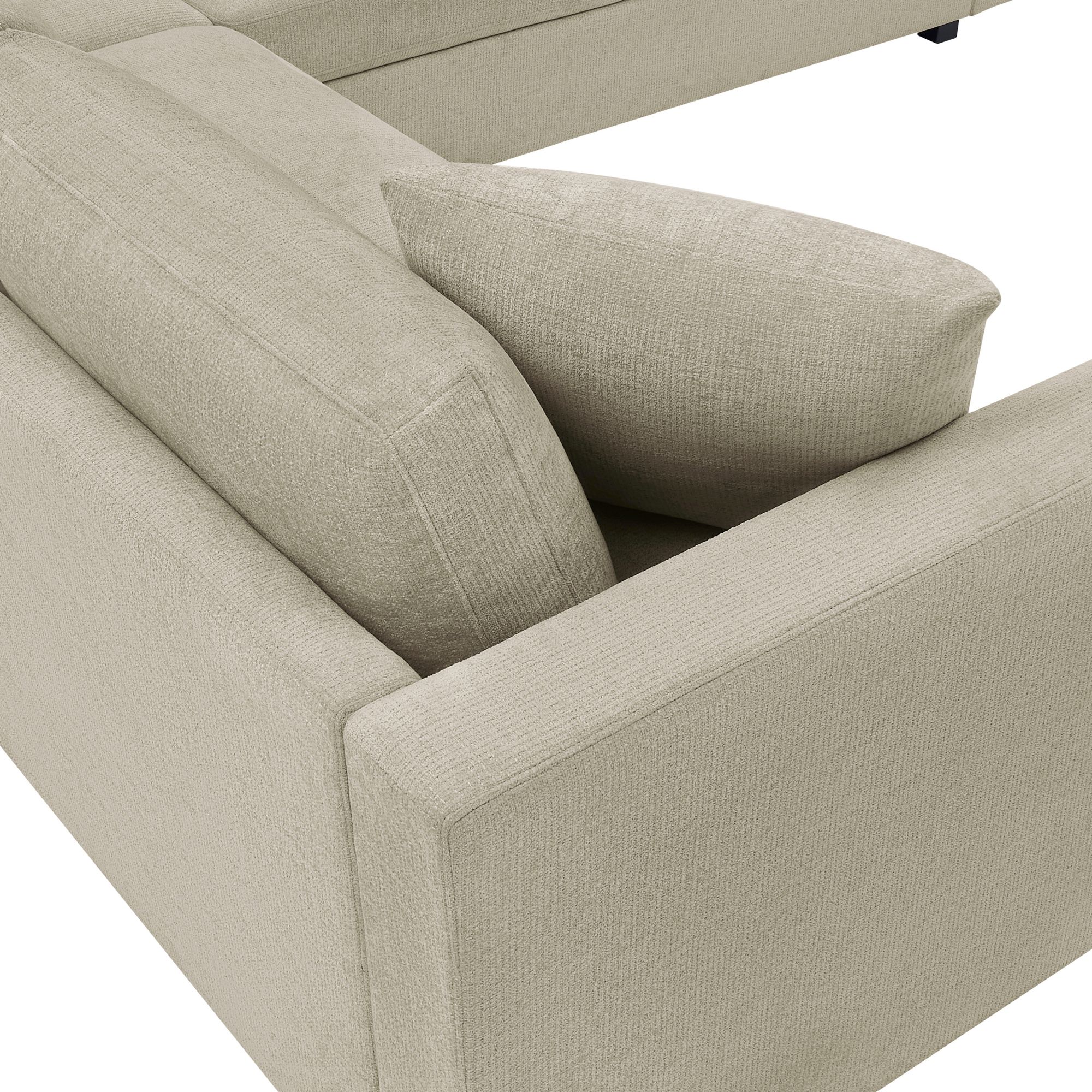 True Innovations Lydon Fabric Sectional, Taupe, 2 Pc.