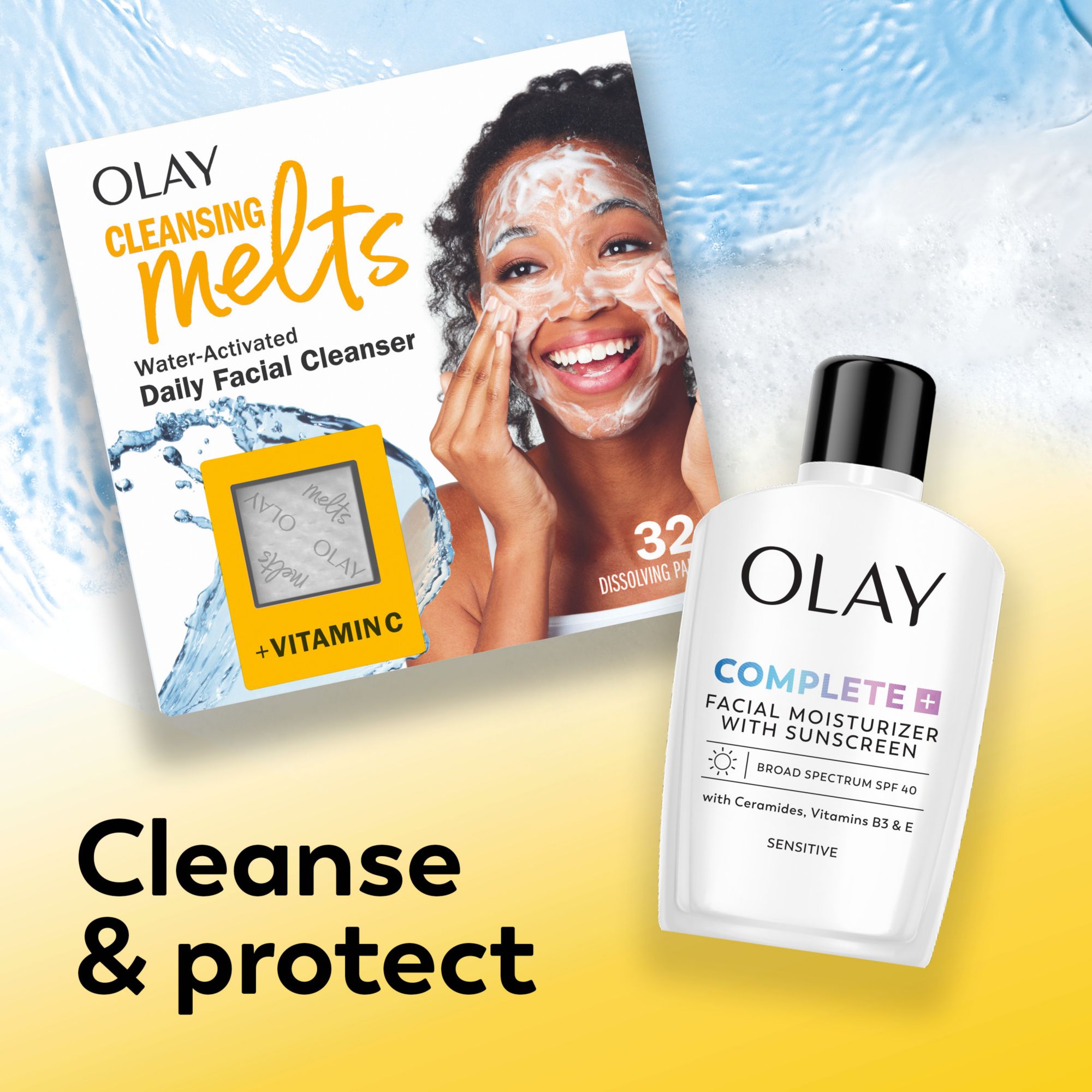 Olay Complete+ Daily Face Moisturizer with Sunscreen SPF 40, Fragrance-Free, 2 pk./6 fl. oz.