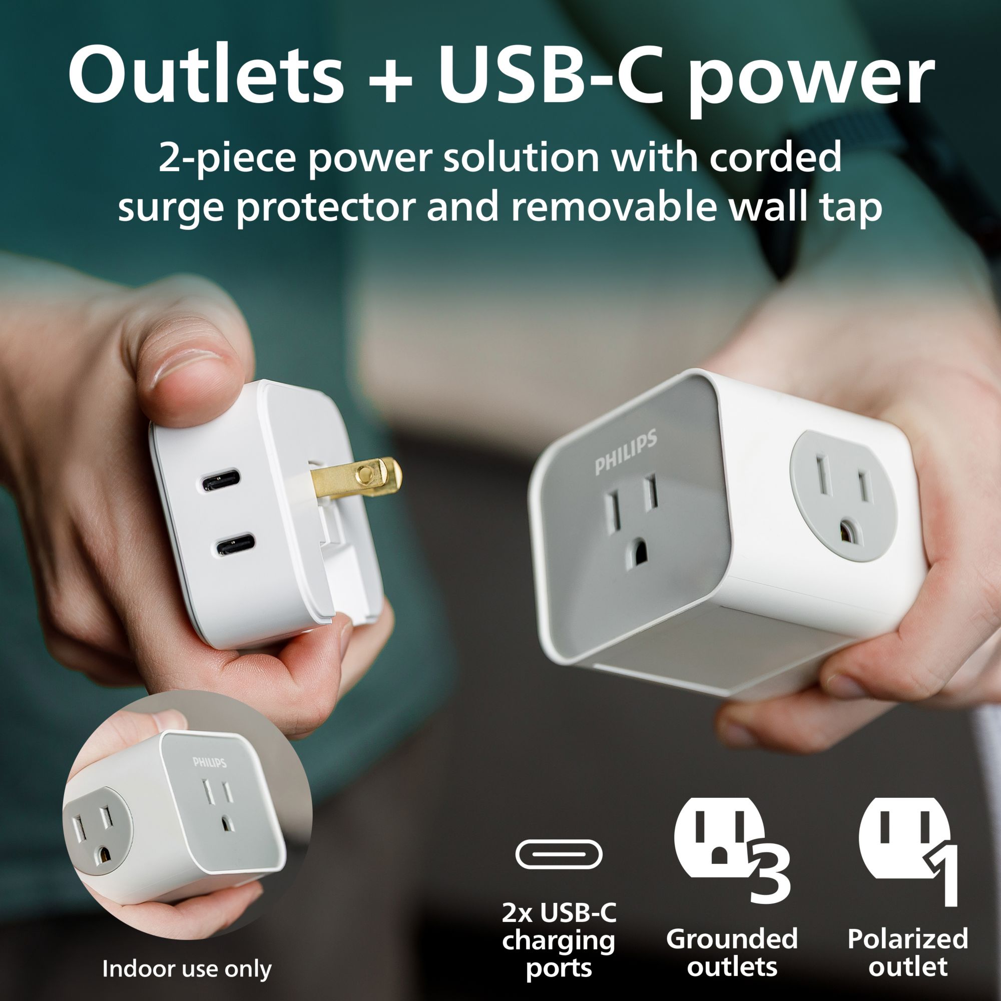 Philips Extension Cord with Removable Tap