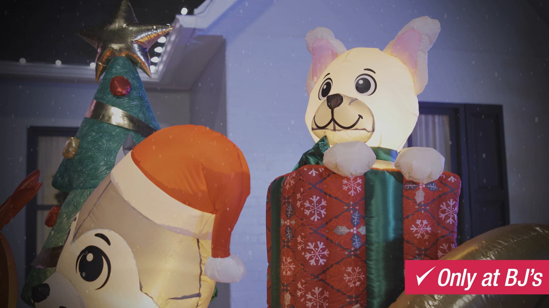 Gemmy Animated Christmas Inflatable Dog Sleigh Scene
