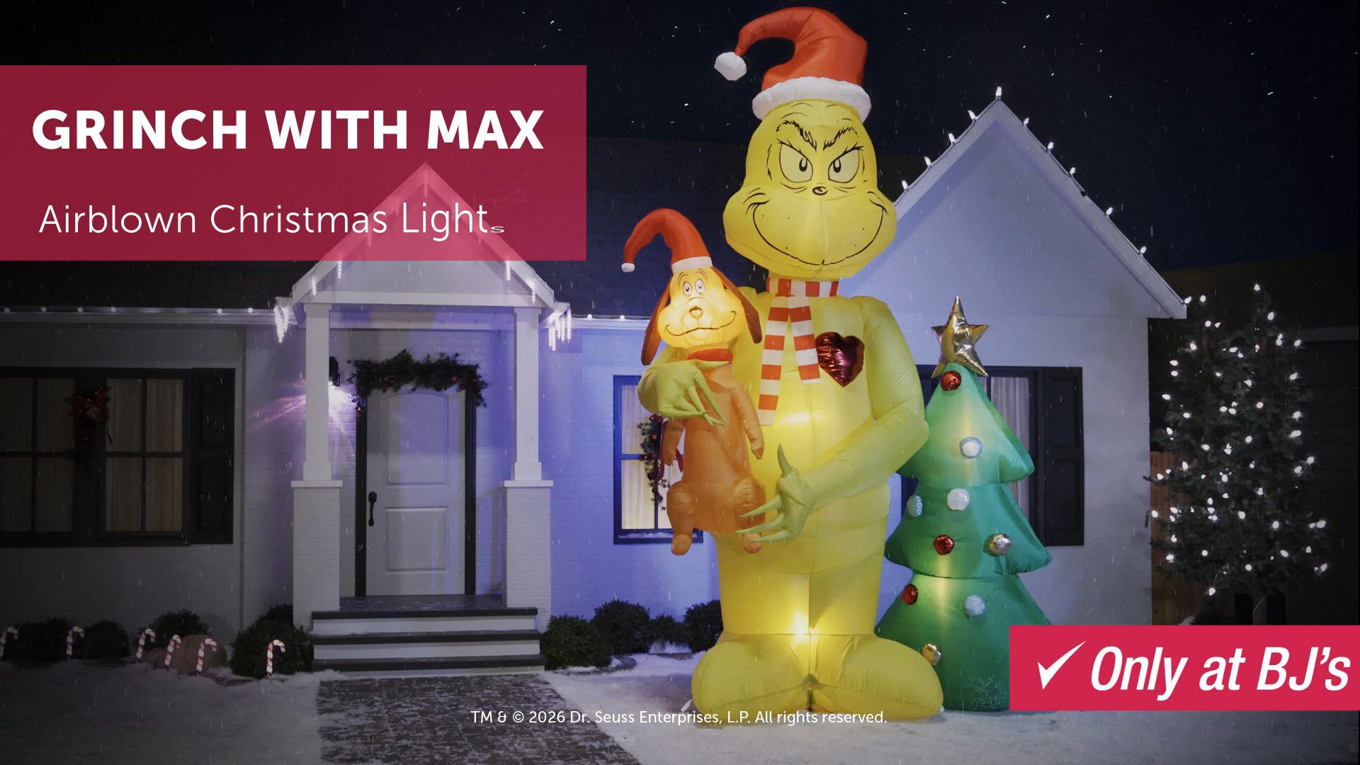 Grinch Colossal Christmas Inflatable with Max and Christmas Tree